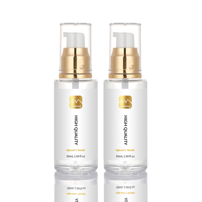 envases de lujo de cristal de la loción del aceite de 50ml Matte Empty Cosmetics Serum Hair con el top de lujo del oro