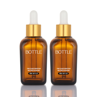 aceite de pelo cosmético del envase vacío del suero del dropper 50ml Logo Glass Serum Bottle de encargo