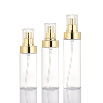 Precio de fábrica, bomba de oro transparente de alta calidad, loción, limpiador corporal, botella vacía