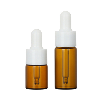 Grabado de la capacidad cosmética Amber Clear Round de la botella 1oz del dropper