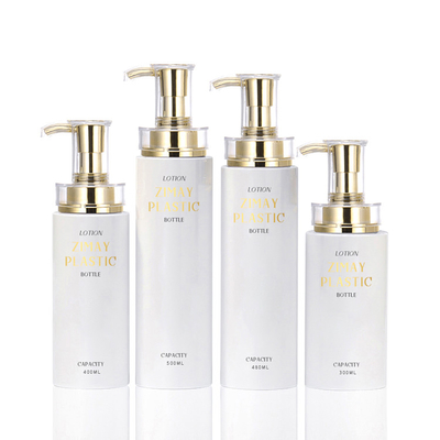 Envase privado de aire vacío redondo blanco pequeño Eco 300ml amistoso Mini Lotion Luxury Shampoo Bottle de la loción