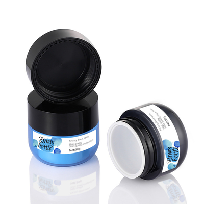 Reutilizable recargable de empaquetado poner crema negro del tarro para las lociones y bate 4 onzas