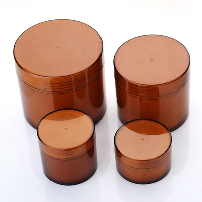 Tarros cosméticos vacíos plásticos de 4 onzas con las tapas Amber Color Wide Mouth