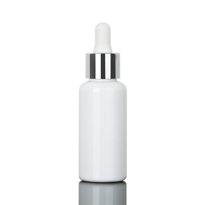 Botella cosmética de plata 50ml del dropper para el diámetro del aceite esencial 34m m