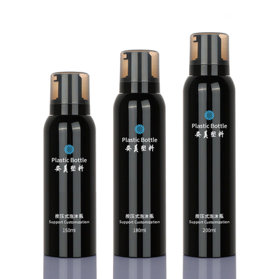 ANIMAL DOMÉSTICO 180ml 200ml del cilindro que empaqueta la bomba negra de la botella del dispensador del jabón de la espuma privada de aire