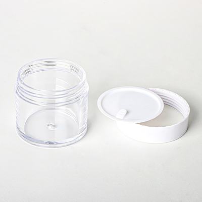 Tarro vacío de encargo de la crema de la parte inferior de la forma redonda de la pared doble clara 15g 20g 30g 80g mini