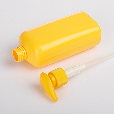 300 ml botellas del jabón de la burbuja del bebé de 500 ml que hacen espuma de la despedregadora de la esencia del cuerpo de encargo amarillo nórdico de la suave al tacto