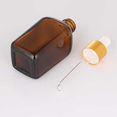 aceite de pelo cosmético del envase vacío del suero del dropper 50ml Logo Glass Serum Bottle de encargo