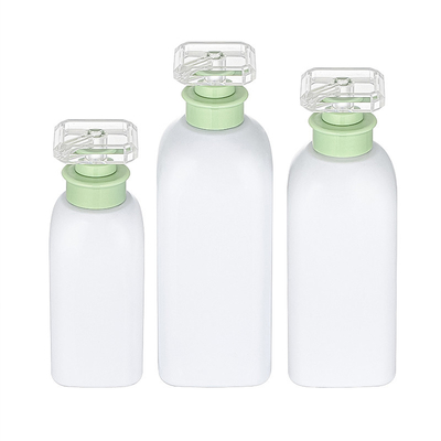 Botella plástica del gel de la ducha de la loción del lavado del cuerpo de 300ml 500ml 700ml del verde de la extensión de encargo recargable del pelo