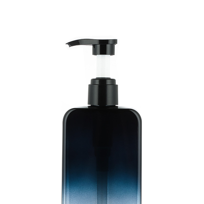 Botella de encargo cosmética rosada en colores pastel del champú del color de Skincare del cuadrado del negro de alta calidad de la pendiente