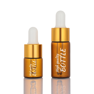 Botella cosmética vacía helada de Amber Dropper Round Face Serum de la botella de 5ml 10ml