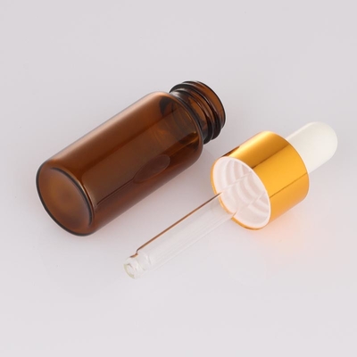 Botella cosmética vacía helada de Amber Dropper Round Face Serum de la botella de 5ml 10ml
