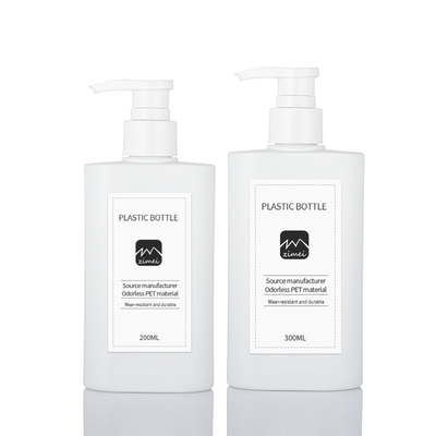 Matte White 200ml imprimió champú del bebé de la loción de la bomba del lavado del cuerpo de la loción y la botella de empaquetado del acondicionador