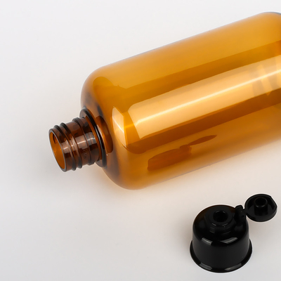 Botella de champú de loción corporal de embalaje con tapa abatible de tacto suave de diseño personalizado