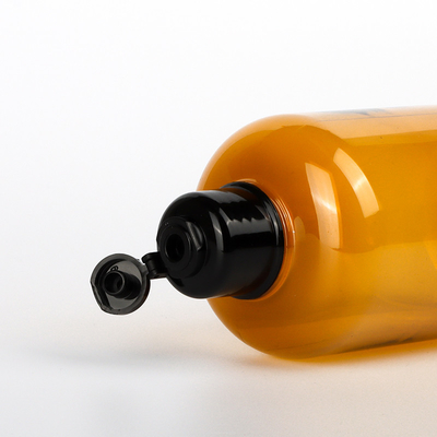 Botella de champú de loción corporal de embalaje con tapa abatible de tacto suave de diseño personalizado