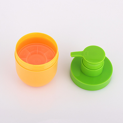 Venta al por mayor, botella vacía de loción facial sin aire de 50 ml de cosméticos únicos greem y orange únicos