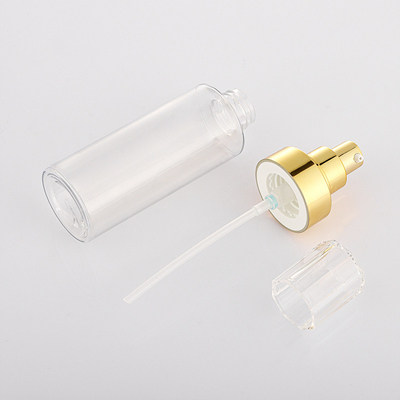Precio de fábrica, bomba de oro transparente de alta calidad, loción, limpiador corporal, botella vacía
