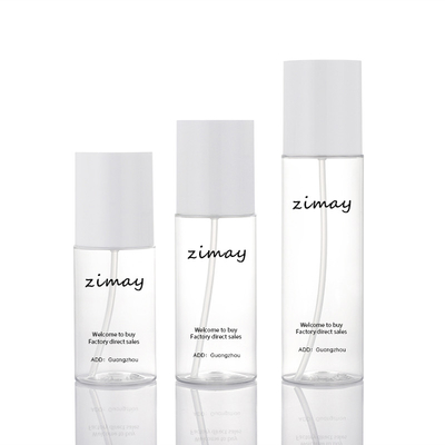 Forma de cilindro de botella de loción cosmética blanca transparente de 100 ml