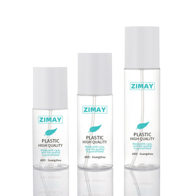 Forma de cilindro de botella de loción cosmética blanca transparente de 100 ml