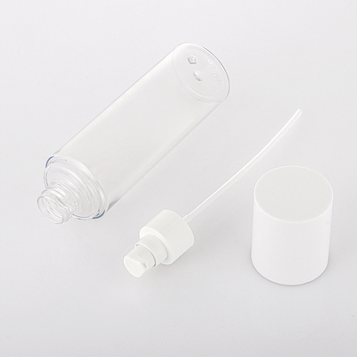 Forma de cilindro de botella de loción cosmética blanca transparente de 100 ml