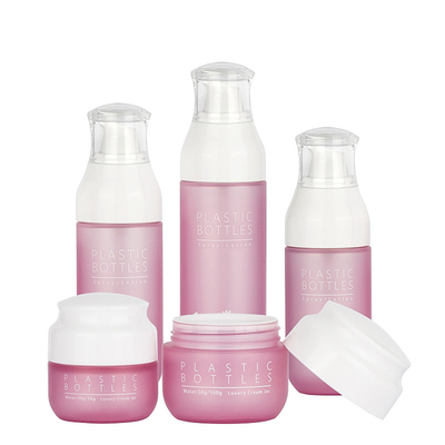 El empaquetado cosmético rosado de lujo del cuidado de la piel fija la loción de la crema de cara embotella 138ml