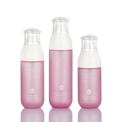 El empaquetado cosmético rosado de lujo del cuidado de la piel fija la loción de la crema de cara embotella 138ml