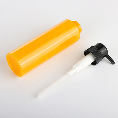 Color amarillo modificado para requisitos particulares del cilindro de la botella del champú de la bomba de la loción del ANIMAL DOMÉSTICO redondo