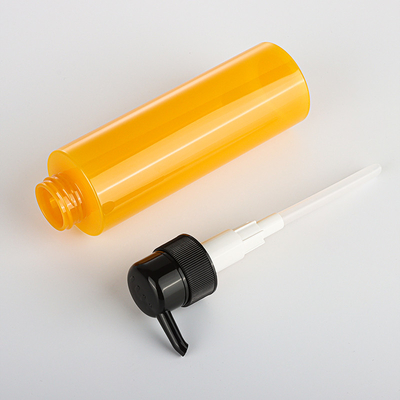 Color amarillo modificado para requisitos particulares del cilindro de la botella del champú de la bomba de la loción del ANIMAL DOMÉSTICO redondo