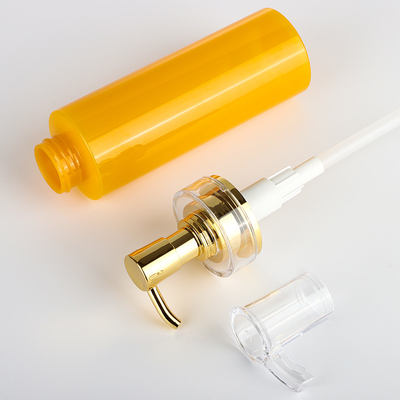 Envase plástico de encargo del gel de ducha del champú de la botella de la loción del cuerpo del animal doméstico con la bomba 350ml del oro
