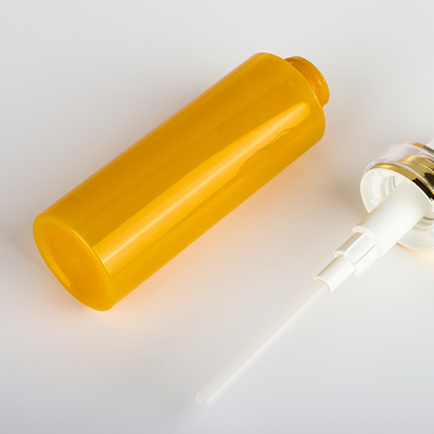Envase plástico de encargo del gel de ducha del champú de la botella de la loción del cuerpo del animal doméstico con la bomba 350ml del oro