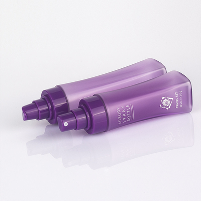 Botella cosmética de la loción de la ronda de Matte Purple Clear Plastic Frosted con la bomba de prensa