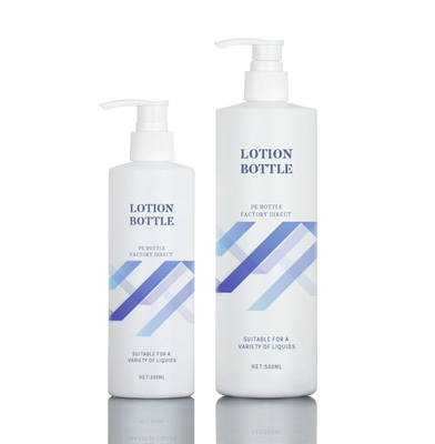 botella cosmética de la loción PE de la ronda blanca de 143m m 300ml para el empaquetado del gel de la ducha