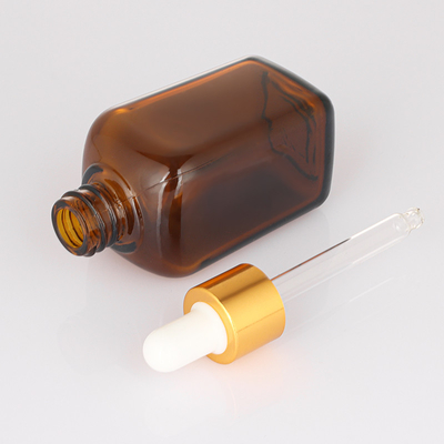 Modifique el vidrio cuadrado 50ml material de pelo del aceite de la botella para requisitos particulares recargable del dropper