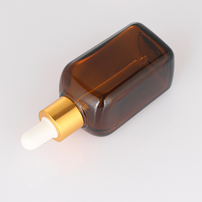 Modifique el vidrio cuadrado 50ml material de pelo del aceite de la botella para requisitos particulares recargable del dropper