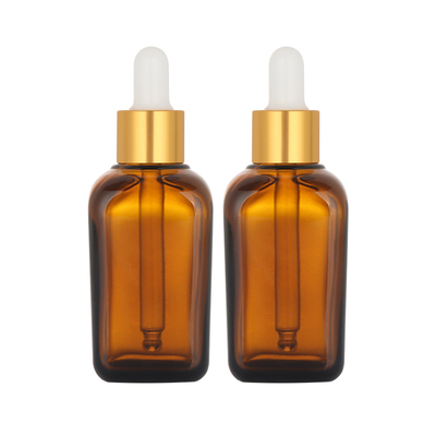Modifique el vidrio cuadrado 50ml material de pelo del aceite de la botella para requisitos particulares recargable del dropper