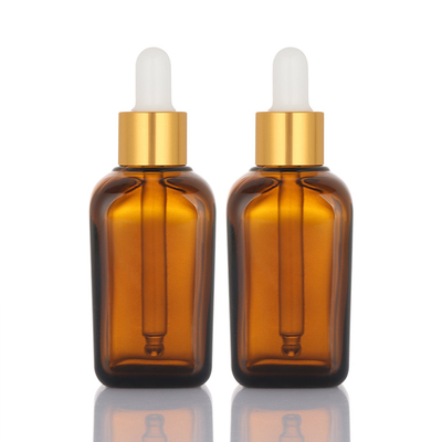 Modifique el vidrio cuadrado 50ml material de pelo del aceite de la botella para requisitos particulares recargable del dropper