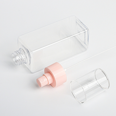 Botella del espray de la bomba del rosa del cuadrado del plástico transparente 120ML para la tinta