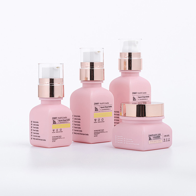 Las botellas plásticas por encargo fijadas para el skincare cosmético sacuden el traje de empaquetado