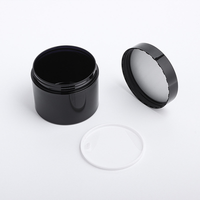 Tarro cosmético de la crema de cara del ojo del animal doméstico oscuro negro brillante vacío al por mayor del mate de la fábrica