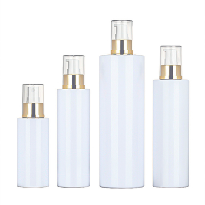 Botella continua de empaquetado del espray del top 250ml del oro del hotel 500ml del sitio del envase del pelo del alcohol cosmético plástico blanco de la niebla