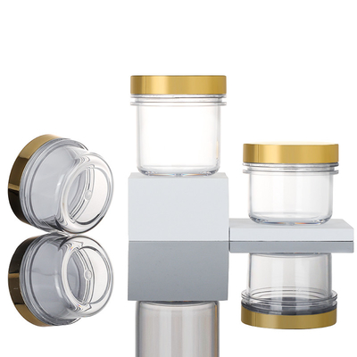 la crema facial de la mantequilla del cuerpo de la tapa del oro de 100ml 120ml 200ml friega el envase que la mini crema cosmética negra de lujo vacía sacude 50 ml