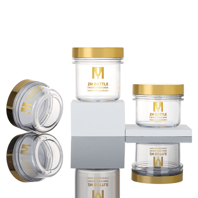 la crema facial de la mantequilla del cuerpo de la tapa del oro de 100ml 120ml 200ml friega el envase que la mini crema cosmética negra de lujo vacía sacude 50 ml