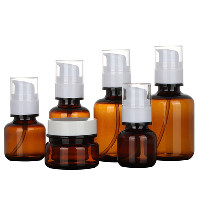 Envases de loción cosmética ámbar Set de viaje Botellas de spray de plástico crema