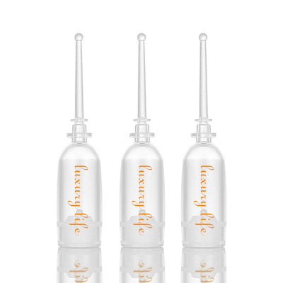 Los frascos transparentes del suero de 2 ml, suero cosmético privado de aire embotellan la impresión de la pantalla
