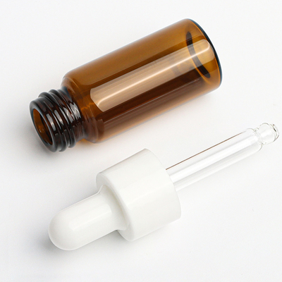 Grabado de la capacidad cosmética Amber Clear Round de la botella 1oz del dropper