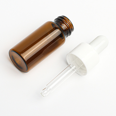 Grabado de la capacidad cosmética Amber Clear Round de la botella 1oz del dropper