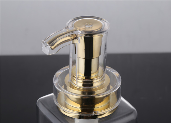 Botella clara del champú del plástico de la loción de 300ml 400ml 500ml del hotel de los hombres vacíos de lujo del acondicionador Packaging16oz con la bomba del oro