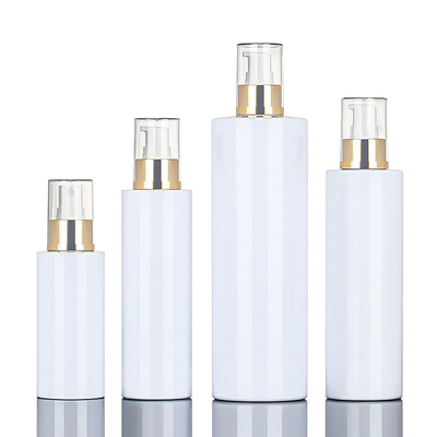 120ml al por mayor 200ml 250ml 500ml alrededor de la botella plástica del top del oro de la loción del espray del cuerpo del atomizador cosmético de la niebla para la limpieza