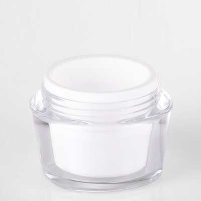 Pote cosmético vacío plástico del tarro de la crema de cara de la mantequilla del cuerpo de la pared doble de acrílico al por mayor de 15g 30g 50g con el labio