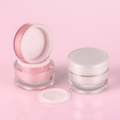 crema de cara cosmética plástica de 10g 20g 30g que empaqueta los tarros vacíos del animal doméstico redondo rosado